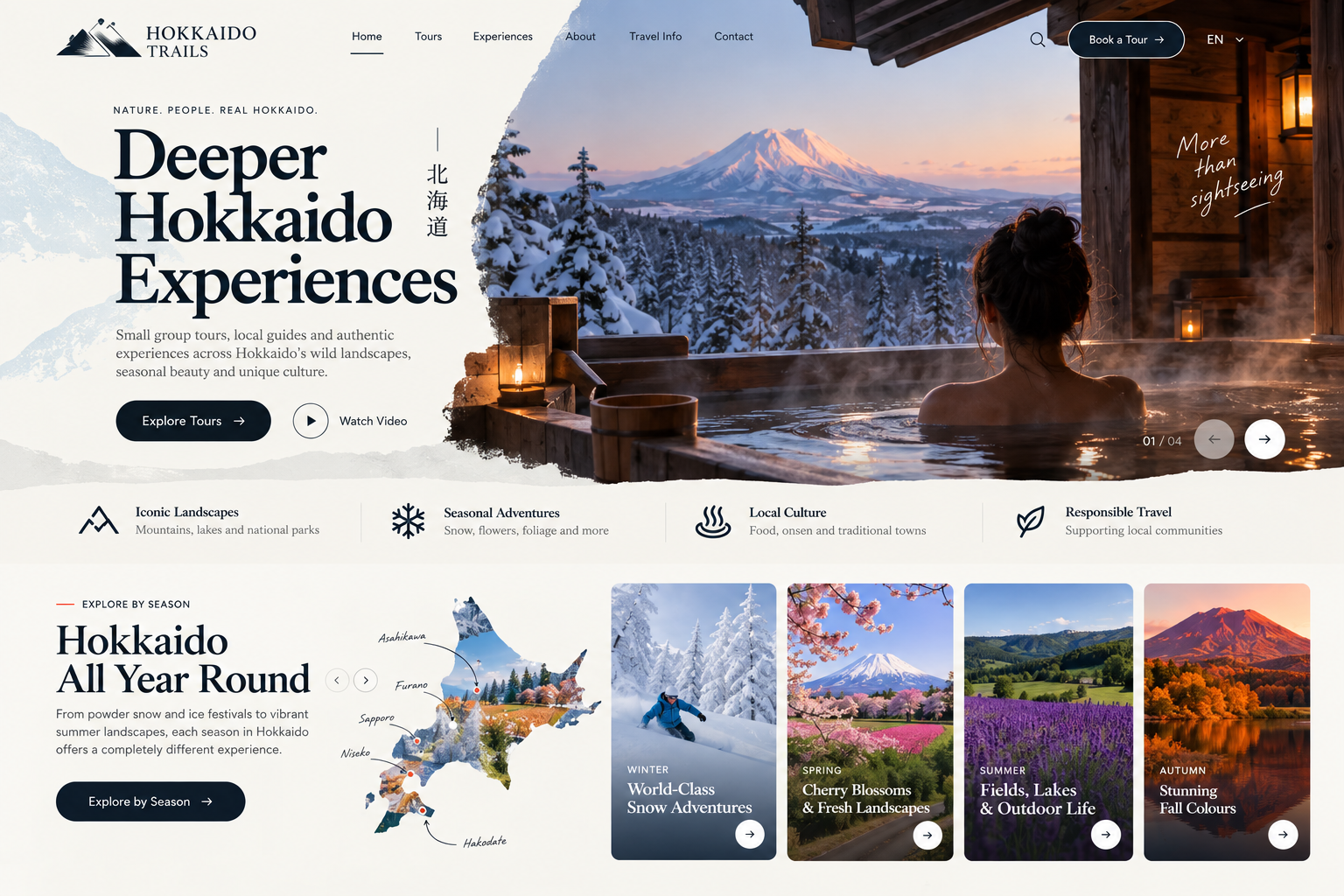 Hokkaido Trails tourism website concept